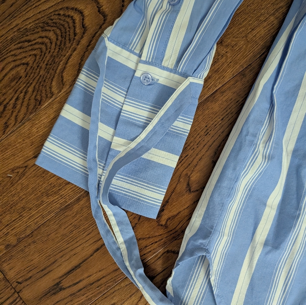 Who What Wear Striped Long Sleeve Collared Neck Button-Up Boyfriend Shirt Sz S - Picture 4 of 6